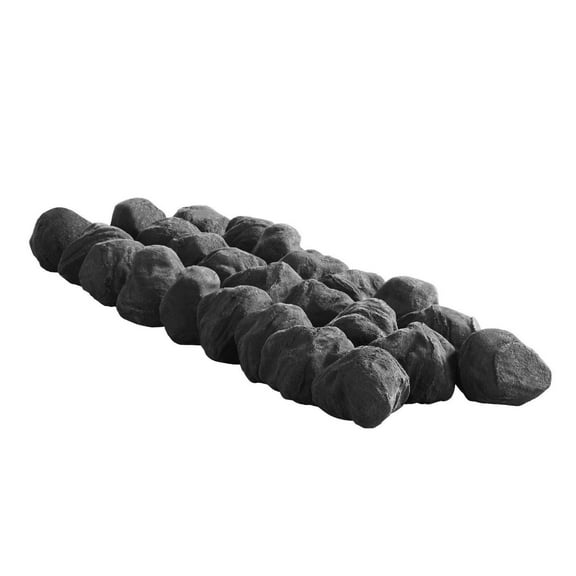 Lava Rocks Fire Stones 25 Pcs, 1.2-2 Inch Ceramic Fireballs for Fire Pit - Reusable Fireplace Stones, Gas Fireplace Replacement, Indoor & Outdoor Use