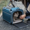 thumbnail image 4 of TNYXORIX Cat Carrier Pet Carrier for Small Medium Large Cats Dogs Rabbits Puppies up to 25 Lbs,TSA Airline Approved Dog Carrier Soft Sided,Collapsible Travel Puppy Carrier - Navy, 4 of 10