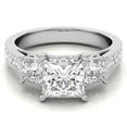 thumbnail image 3 of Vin Gol Princess Cut 1.60 ctw Three Stone Diamond Engagement Ring 14k Gold GIA Certified - 6.75, 3 of 4