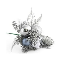 ELAYARD Silver Christmas Sticks Pine Cones for Table Centerpieces and