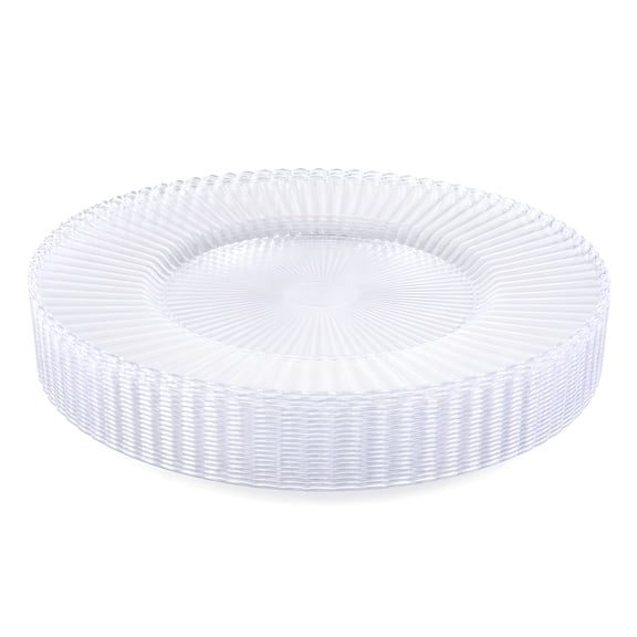 20 Count, 12 IN Clear Plastic Charger Plates with Wave Edge Design, by Way To Celebrate