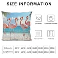 thumbnail image 5 of Patifu Flamingos Beach Surrealism Pillowcase Short Plush Home Furnishing 12x12in, 5 of 5