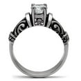 thumbnail image 4 of Women's Stainless Steel Solitaire Engagement Ring with AAA Grade Cubic Zirconia - Size 8, 4 of 5