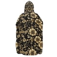 thumbnail image 2 of Hooded Beach Towel Adult Bath Poncho Towels Soft Absorbent Quick Dry for Surf Swim Pool Men Women Teens Gold Flowers and Leaves, 2 of 7