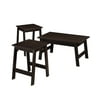Mainstays Pilson 3 Piece Coffee Table and End Table Set, Espresso Finish
