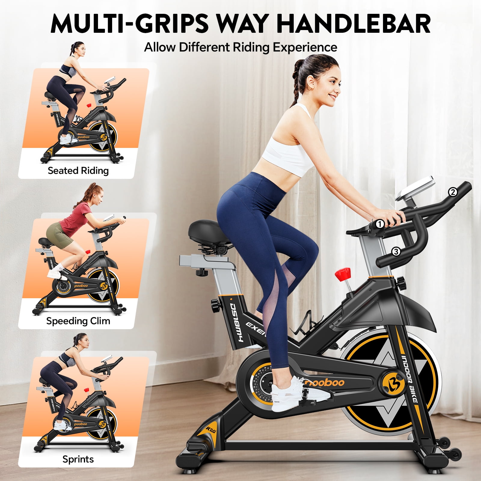 Pooboo Professional Exercise Cycling Bike Fully Assembled