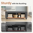 thumbnail image 4 of 46" Storage Ottoman Bench with Hidden Compartment & Side Pocket,400 lbs Capacity,Safety Hinge,Multi-Functional End of Bed/Entryway Storage,Gray, 4 of 10
