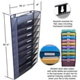 thumbnail image 5 of ZXNYH Mesh Wall File Organizer, 10 Tier Vertical Mount Hanging File Sorter. Multipurpose Display Rack Includes 18, 3rd Cut PocketFile Clear Document Folder Project Pockets (Black), 5 of 5