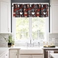 thumbnail image 4 of Abstract Coffee Theme Valance Curtain Modern Red Brown White Coffee Shop Rod Pocket Valance Window Treatments 1 Panel Short Curtains for Kitchen Living Room Decor 54 x 18 in, 4 of 5