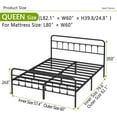 thumbnail image 3 of Metal Bed Frame - Structurally Stable Heavy Duty Steel Slat Supported Queen Bed Frames,No Box Spring Needed for Easy Removal and Transport., 3 of 9