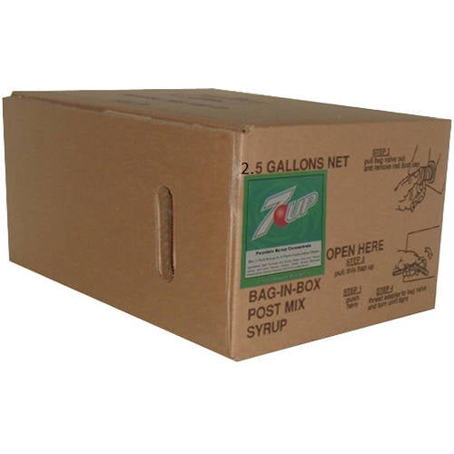 Willtec 7 UP Bag In Box Soda Fountain Syrup Concentrate, 2.5 gal