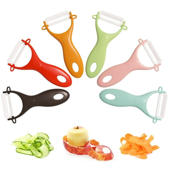 6PCS Vegetable Peeler Set with Sharp Blade, Ceramic Apple Peeler Potatoes & Potato Peeler Veggie Peeler Fruit Peeler Carrot Y Peeler for Kitchen