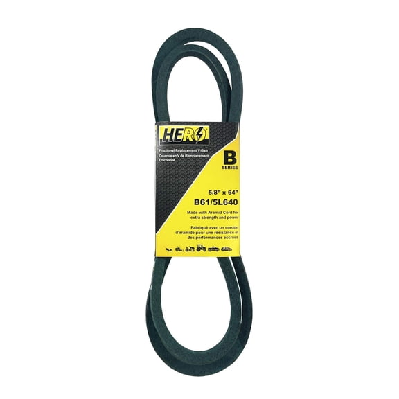 HERO® 5/8 inch x 64 inch Aramid Kevlar Lawn Mower Belt Replacement For Reference B61 5L640