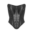 thumbnail image 2 of Feancey Bustier Corset Tops for Women Lace Up Back Bustiers Strapless Vintage Waist Cincher Overbust Corsets Halloween Costume for Party Black L, 2 of 6