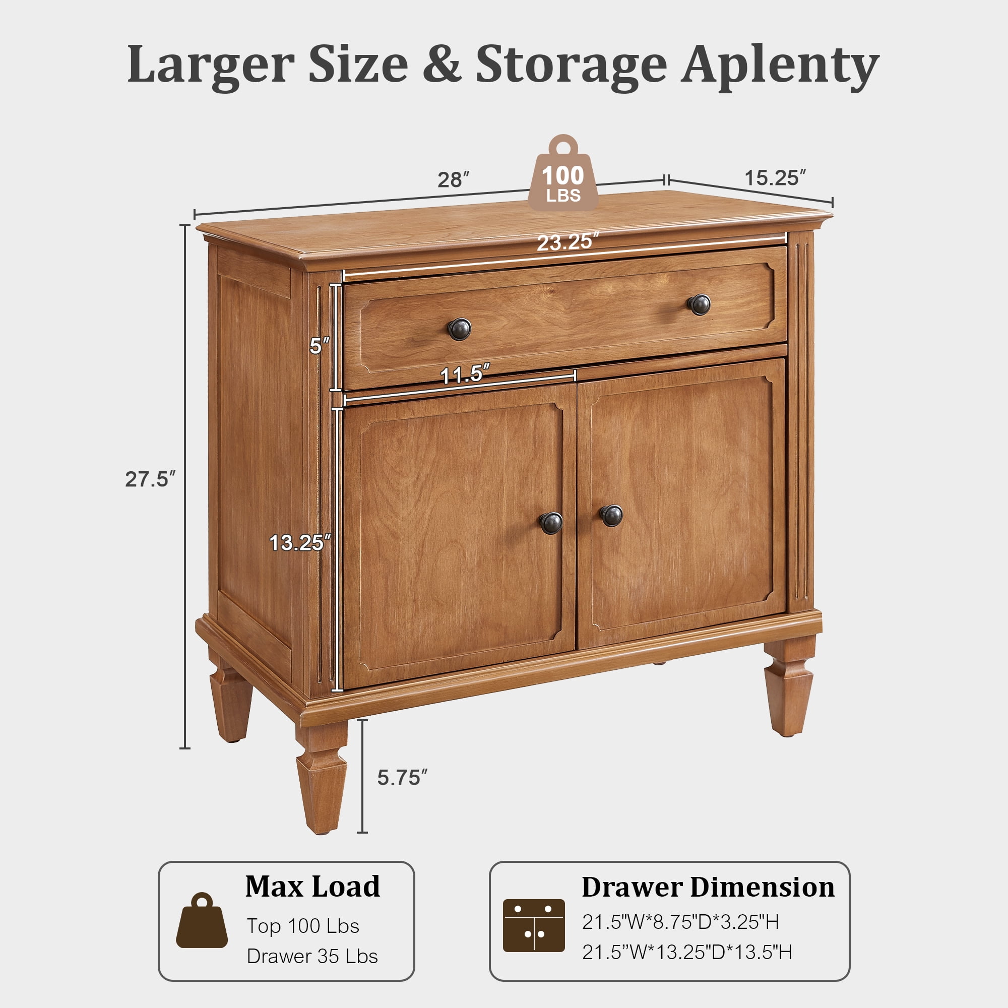 Leumius Farmhouse Nightstand with Charging Station, Wood Bedside Table with Drawer & Double-Door Storage Cabinet, End Table with USB and Type-C Ports for Bedroom Living Room Natural