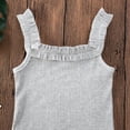 thumbnail image 4 of Newborn Baby Girl Suspenders Jumpsuit, Sleeveless Ruffle Knitted Casual Romper, 4 of 7