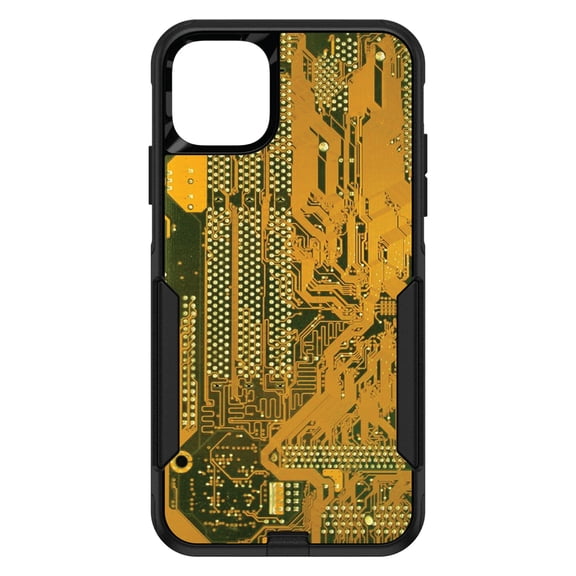 DistinctInk Custom SKIN / DECAL compatible with OtterBox Commuter for iPhone 11 Pro (5.8" Screen) - Yellow Circuit Board Image - Printed Circuit Board Image