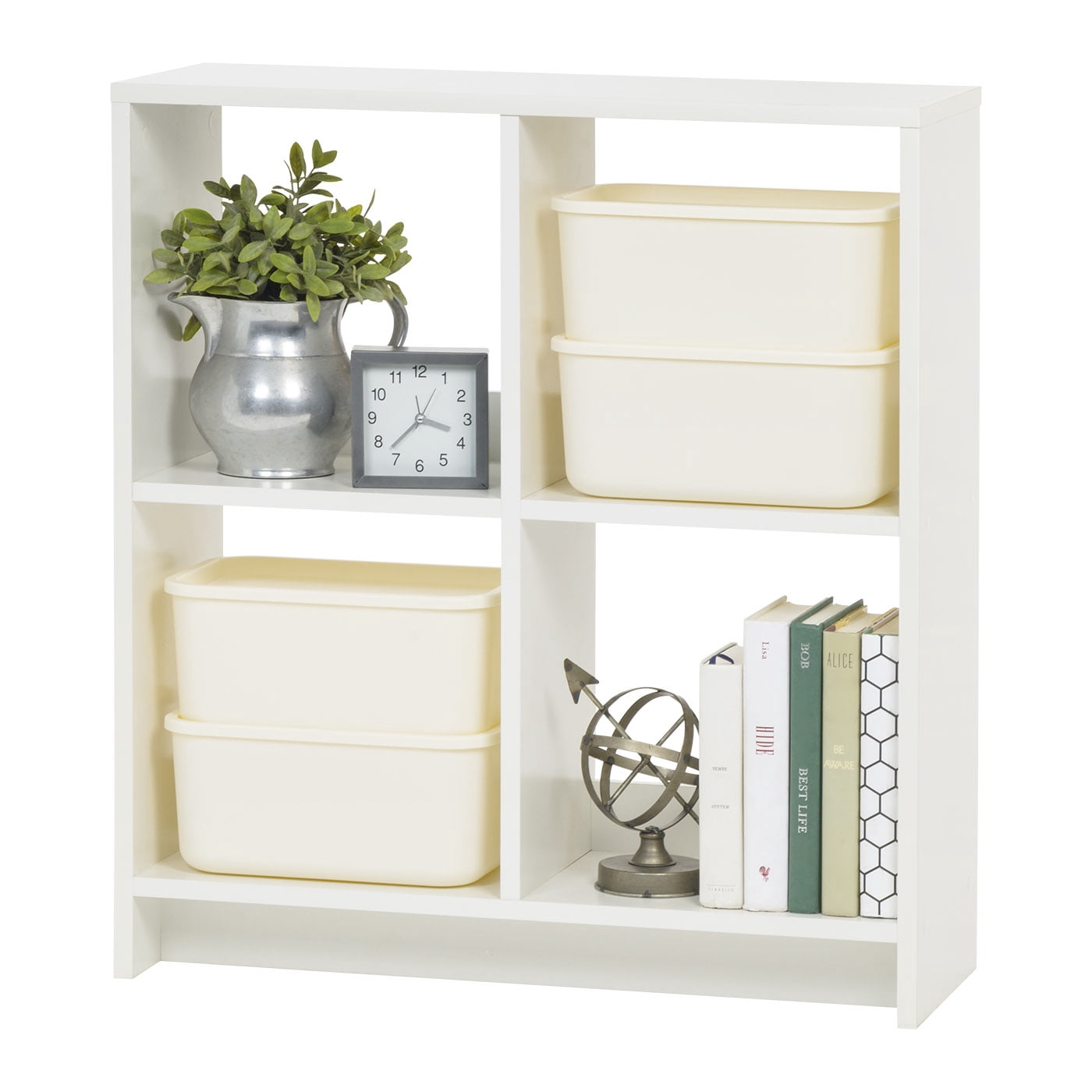 IRIS USA, 4-Cube Storage Organizer, White