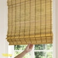 thumbnail image 2 of Yellow Blinds 35"W x 64"H Natural Woven Cordless Light Filtering Bamboo Roman Shades for Window, Cinnamon, 2 of 7