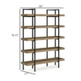 thumbnail image 5 of Tey Bookcase, 5 Display Shelves, Brown Mango Wood, Gray Metal Frame, 5 of 5