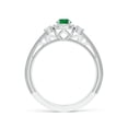 thumbnail image 2 of May Birthstone Ring - Vintage Inspired Round Emerald Halo Ring with Filigree in 14K White Gold (4mm Emerald) - SR2264ED-WG-AAA-4-11, 2 of 10