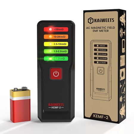 KAIWEETS Magnetic Field EMF Meter, Ghost Hunting Detector, Handheld Electromagnetic Paranormal Investigation Equipment with 5 Level LED Lights, EMF Reader for Home, Office, Outdoor Inspection
