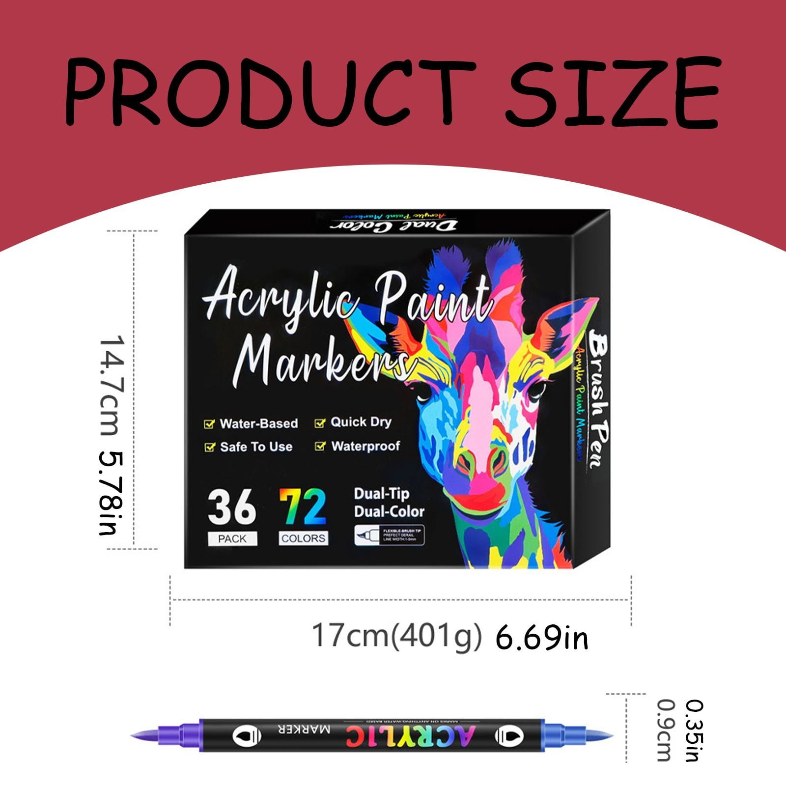 CCOCC 2026 New Acrylic Markers Dual Tip Pens with Fine Tip and Brush Tip for Rock Painting,Ceramic,Wood,Plastic,Calligraphy,Scrapbooking,Brush Lettering,Card Making,Diy Crafts