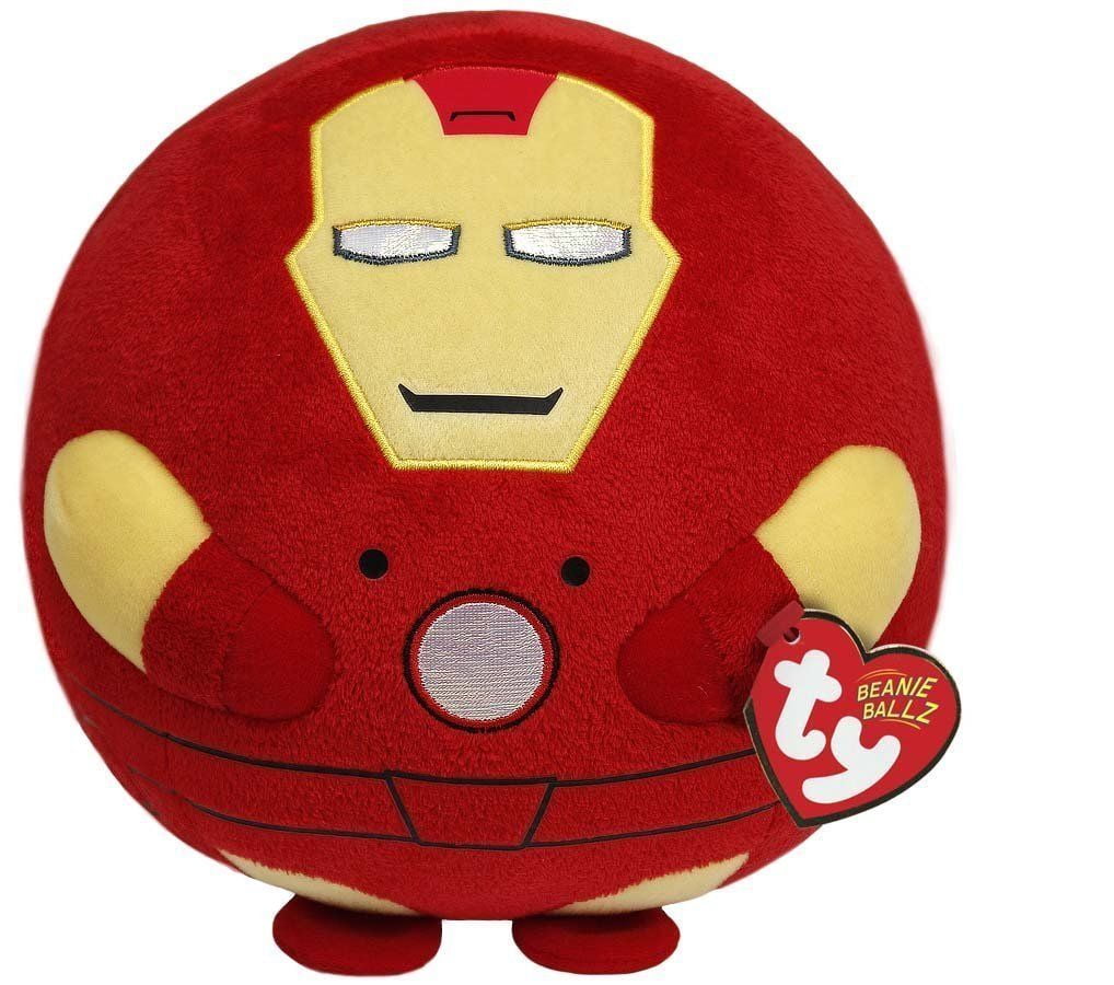 TY Medium 8" Beanie Ballz Round Plush Stuffed Toy Iron Man