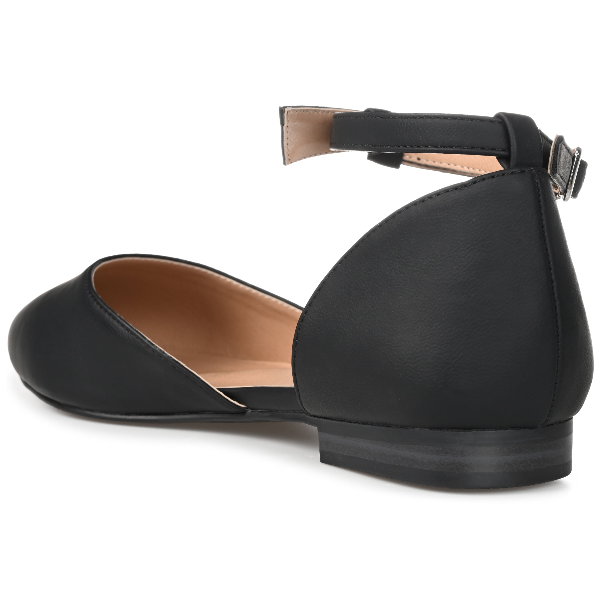 Journee Womens Vielo Ballet Almond Toe Buckle Flats, Widths Available