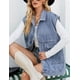 thumbnail image 4 of Zontroldy Denim Jean Chaleco para mujer de gran tamaño sin mangas con botones Denim Jean chaleco chaleco chaqueta, 4 of 4