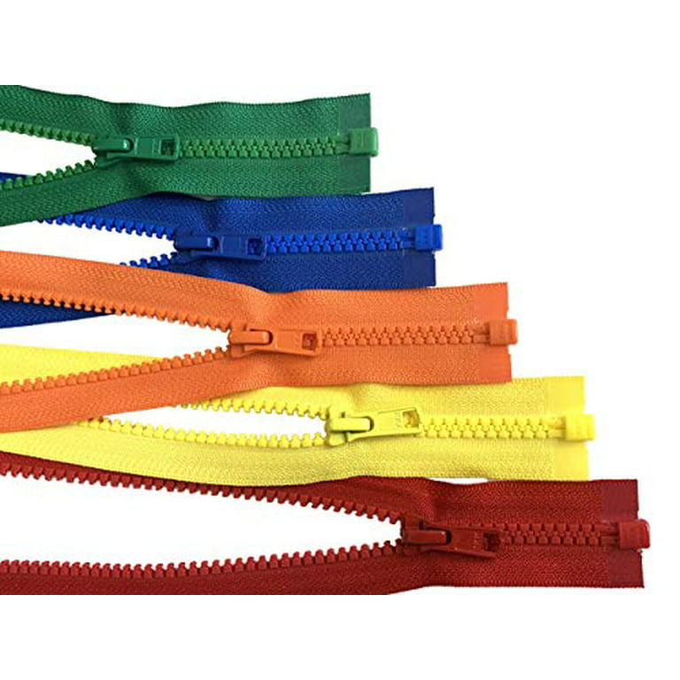 Assorted Colors Ykk #5 Vislon Separating Jacket Zippers for Sewing Coat  Jacket - Plastic Zippers Bulk 5 or 10 Colors Mixed (14 Inches 5pcs) 