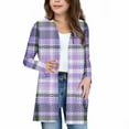 thumbnail image 5 of Favoffer Girls’ Plaid Print Cardigan Open-Front Long Sleeve Coat with Pockets Fall Wear Big Kid 5-14Y, 5 of 7