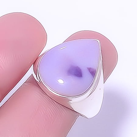 Tiffany Stone - Utah 925 Sterling Silver Solitaire Ring s.9 R7712-13 A32, Christmas Gift, Gemstone Silver Jewelry, Bertrandite Ring, New Year Sale