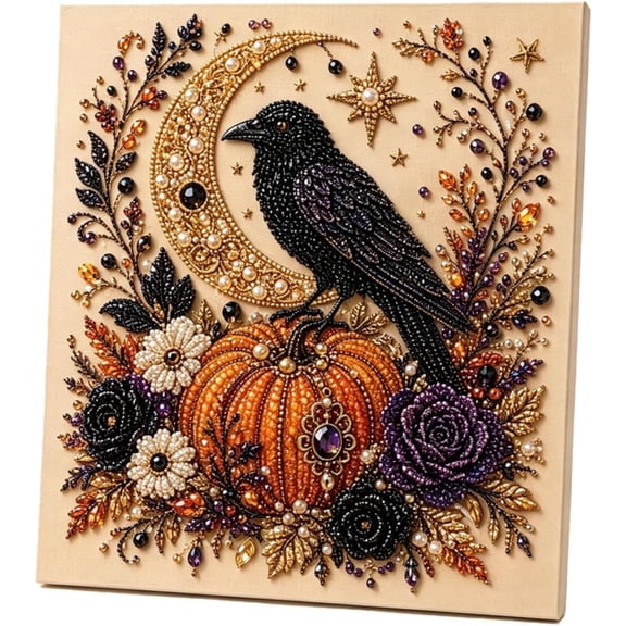 Diamond Painting Kits Halloween Ghost Pearl Art DIY Kit, Pearl Art Kits for Adults, Spooky Cute 3D Diamond Painting Crafts for Adults, DIY Home Wall Decor (#1)