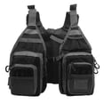 thumbnail image 3 of Fishing Vest, Durable Adjustable Shoulder Strap Black Fishing Vest Multiple Pockets  For Kayaking, 3 of 8