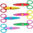 thumbnail image 1 of Juego de tijeras con borde decorativo, 6 patrones, seguro para niños, resina ABS para manualidades y álbumes de recortes, corte suave, colorido y divertido, 1 of 7