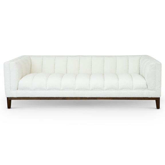 Melissa Mid-Century White Boucle Modern Sofa