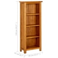 thumbnail image 4 of vidaXL 4-Tier Wooden Adult Bookcase - 45x22x110 cm - Solid Oak Wood, 4 of 5