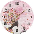 thumbnail image 5 of GZHJMY Flower Fairy Girl Butterfly Wall Clock, 10" Silent Non Ticking Round Clock, Oil Painting Easy to Read Clock for Living Room Bedroom Bathroom Home Decor Holiday Gifts, 5 of 7