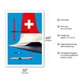 thumbnail image 2 of SwissAir - Seven Seas Airliner - Douglas DC-7C - Vintage Airline Travel Poster by Kurt Wirth c.1956 - Fine Art Matte Paper Print (Unframed) 30x44in, 2 of 4