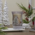 thumbnail image 2 of Northlight 8" Hand-Painted Pine and Birds Flameless Glass Christmas Candle Holder, 2 of 5