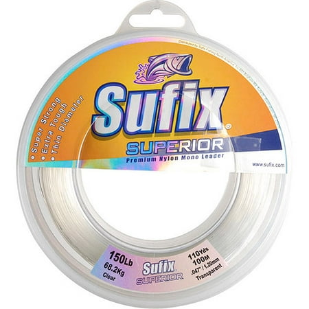 Sufix Superior Mono Leader Fishing Line, 110 yd (Best Color Fishing Line For Clear Water)