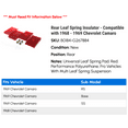 thumbnail image 2 of Rear Leaf Spring Insulator - Compatible with 1968 - 1969 Chevy Camaro, 2 of 2