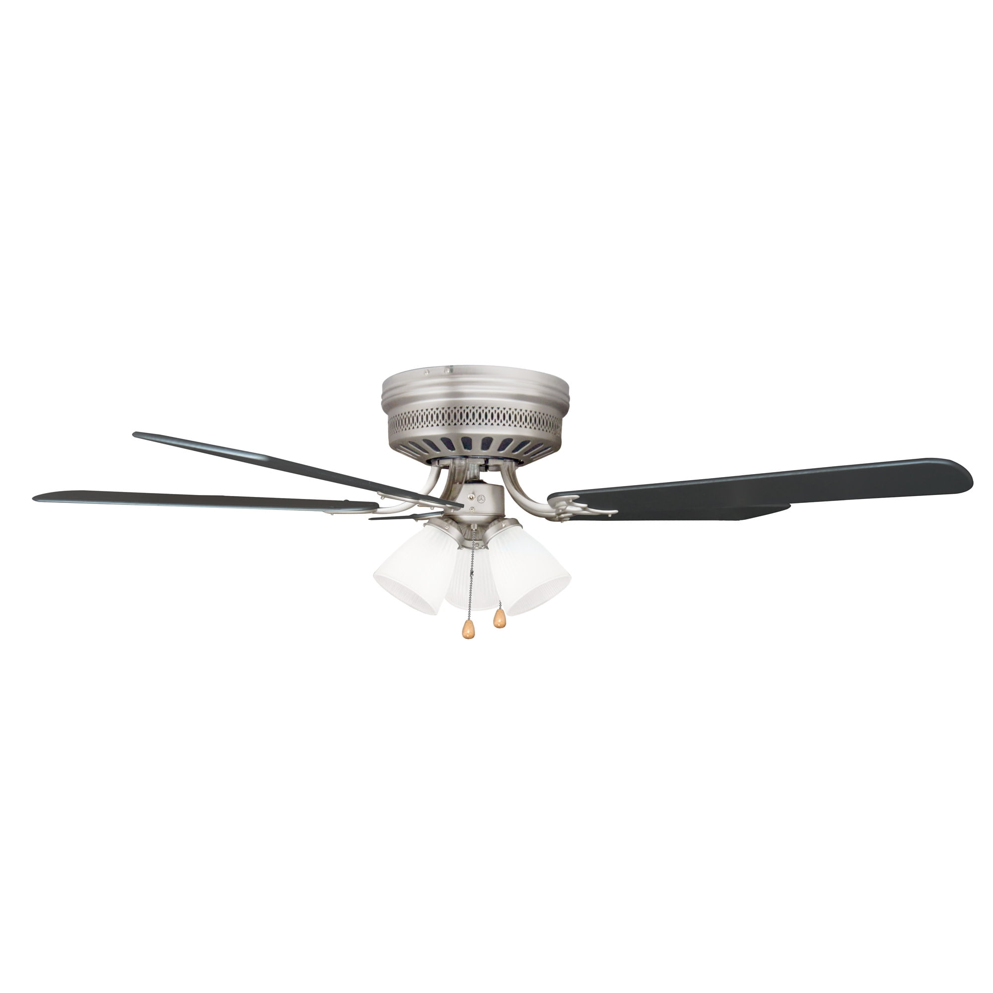 Design House Millbridge 52" Hugger Ceiling Fan with LED Light Kit, 5 Reversible Blades, Satin Nickel
