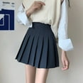 thumbnail image 4 of Women Girls High Waist Mini Skater Skirt Flared Casual Pleated Short Skirt,School Uniform Pleated Skater Tennis Skirt with Lining Shorts A-line Mini Skirt, 4 of 5