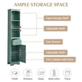 thumbnail image 4 of DEALTOPS Modern Tall Bathroom Storage Cabinet with Adjustable Shelves and Open Storage Space, Green, 4 of 8