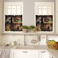 thumbnail image 4 of 3 Piece Bottles Glasses Wine Grapes Kitchen Curtains, Tier and Valance Rod Pocket Window Curtains Set Wooden Table Cafe Curtains for Kitchen Valances Window Treatment 54X18in+27x24in×2, 4 of 5