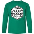 thumbnail image 3 of Inktastic 20 Sided White Dice Long Sleeve Youth T-Shirt, 3 of 5