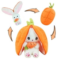Cute carrot rabbit plush toy for children,Transforming Bunny Doll,Cute Gift for Kids,Easter Bunny Plush Toy with Custom Name, That Transforms to a Carrot, Unique Personalized Easter 7.08inch