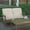 Natural Cedar/Cream, variant on Emma + Oliver All-Weather Polyresin Adirondack Loveseat with Deep Seat in Black with Comfortable Charcoal Back & Seat Cushions
